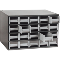 Modular Parts Cabinets, Steel, 20 Drawers, 17" x 10-9/16" x 2-1/16", Grey GTA Hardware Inc