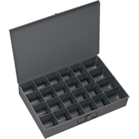 Compartment Scoop Boxes, Steel, 24 Slots, 13-3/8" W x 9-1/4" D x 2" H, Grey GTA Hardware Inc
