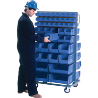 Support mobile deux c&ocirc;t&eacute;s pour bacs, &agrave; deux c&ocirc;t&eacute;s, 96 bacs, 36" la x 24" p x 63" h GTA Hardware Inc