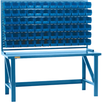 Louvered Rack with Bins, 36 Bins, 72" W x 15" D x 40" H GTA Hardware Inc