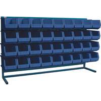 Louvered Rack with Bins, 36 Bins, 72" W x 15" D x 40" H GTA Hardware Inc