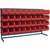 Louvered Rack with Bins, 36 Bins, 72" W x 15" D x 40" H GTA Hardware Inc