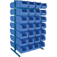 Support stationnaire deux c&ocirc;t&eacute;s pour bacs, 36" la x 24" p x 61" h, 56 bacs GTA Hardware Inc