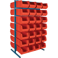 Support stationnaire deux c&ocirc;t&eacute;s pour bacs, 36" la x 24" p x 61" h, 56 bacs GTA Hardware Inc