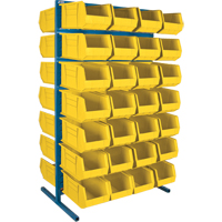 Support stationnaire deux c&ocirc;t&eacute;s pour bacs, 36" la x 24" p x 61" h, 56 bacs GTA Hardware Inc