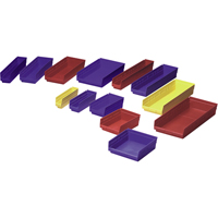 Bacs de rangement pour tablettes, 6-5/8" la x 4" H x 23-5/8" p, Rouge, Capacit&eacute; 50 lb GTA Hardware Inc