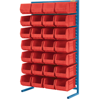 Support stationnaire pour bacs &agrave; un c&ocirc;t&eacute;, 36" la x 12" p x 61" h, 28 bacs GTA Hardware Inc