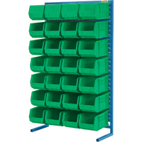 Support stationnaire pour bacs &agrave; un c&ocirc;t&eacute;, 36" la x 12" p x 61" h, 28 bacs GTA Hardware Inc