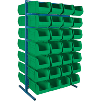 Support stationnaire deux c&ocirc;t&eacute;s pour bacs, 61" la x 56" p x 24" h, 56 bacs GTA Hardware Inc