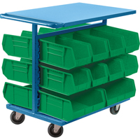 Chariot &agrave; bacs avec bacs, &agrave; deux c&ocirc;t&eacute;s, 20 bacs, 24" la x 38-1/2" p x 36-1/2" h GTA Hardware Inc