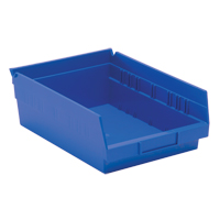 Shelf Bins, 8-3/8" W x 4" H x 11-5/8" D, Blue, 30 lbs. Capacity GTA Hardware Inc