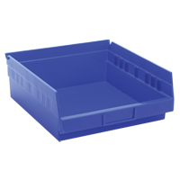 Bacs de rangement pour tablettes, 11-1/8" la x 4" H x 11-5/8" p, Bleu, Capacit&eacute; 30 lb GTA Hardware Inc