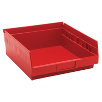 Bacs de rangement pour tablettes, 11-1/8" la x 4" H x 11-5/8" p, Rouge, Capacit&eacute; 30 lb GTA Hardware Inc