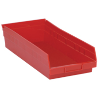 Bacs de rangement pour tablettes, 8-3/8" la x 4" H x 17-7/8" p, Rouge, Capacit&eacute; 40 lb GTA Hardware Inc