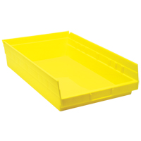 Bacs de rangement pour tablettes, 11-1/8" la x 4" H x 17-7/8" p, Jaune, Capacit&eacute; 40 lb GTA Hardware Inc