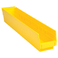 Shelf Bins, 4-1/8" W x 4" H x 23-5/8" D, Yellow, 50 lbs. Capacity GTA Hardware Inc