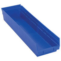 Bacs de rangement pour tablettes, 6-5/8" la x 4" H x 23-5/8" p, Bleu, Capacit&eacute; 50 lb GTA Hardware Inc