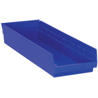 Bacs de rangement pour tablettes, 8-3/8" la x 4" H x 23-5/8" p, Bleu, Capacit&eacute; 50 lb GTA Hardware Inc