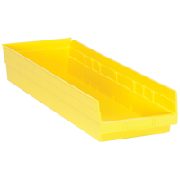 Bacs de rangement pour tablettes, 8-3/8" la x 4" H x 23-5/8" p, Jaune, Capacit&eacute; 50 lb GTA Hardware Inc