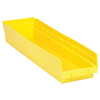 Bacs de rangement pour tablettes, 6-5/8" la x 4" H x 23-5/8" p, Jaune, Capacit&eacute; 50 lb GTA Hardware Inc
