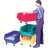 Mobile Giant Stacking Bin, 11-7/8" H x 18-3/8" W x 29" D, 150 lbs. Capacity, Yellow GTA Hardware Inc