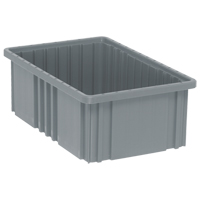 Contenants Divider Box, Plastique, 16,5" la x 10,9" p x 6" h, Gris GTA Hardware Inc