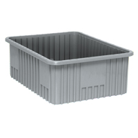 Contenants Divider Box, Plastique, 22,5" la x 17,5" p x 8" h, Gris GTA Hardware Inc
