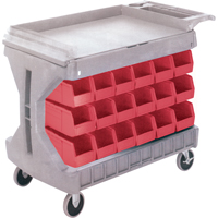 Pro Cart With Blue Bins, Double-sided, 36 bins, 45-5/18" W x 24" D x 34-3/4" H GTA Hardware Inc