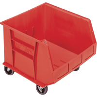 Mobile Bin, 14" H x 16-1/2" W x 18" D, 75 lbs. Capacity, Red GTA Hardware Inc