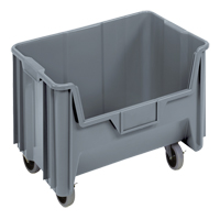Mobile Giant Stack Container, 12-7/16" H x 19-7/8" W x 15-1/4" D, 250 lbs. Capacity, Grey GTA Hardware Inc