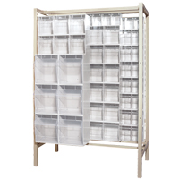 Syst&egrave;me de stockage &agrave; glissi&egrave;re &agrave; bacs basculants autonome, 51-1/4" la x 26" p x 77" h, 101 tiroirs GTA Hardware Inc