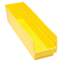 Store More Plastic Shelf Bins, 6-5/8" W x 6" H x 23-5/8" D, Yellow, 90 lbs. Capacity GTA Hardware Inc