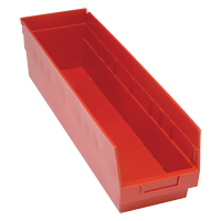Store More Plastic Shelf Bins, 6-5/8" W x 6" H x 23-5/8" D, Red, 90 lbs. Capacity GTA Hardware Inc