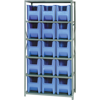 Shelving Unit with Stacking Bins, Steel, Boltless, 800 lbs. Capacity, 36" W x 75" H x 18" D GTA Hardware Inc