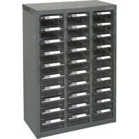 KPC-700 Parts Cabinet, Galvanized Steel, 30 Drawers, 17-1/2" x 8-7/10" x 25-3/10", Grey GTA Hardware Inc