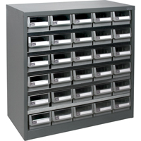 KPC-HD Heavy-Duty Parts Cabinet, Galvanized Steel, 30 Drawers, 34-3/5" x 15-7/10" x 34-3/5", Grey GTA Hardware Inc