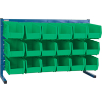 Louvered Rack with Bins, 18 Bins, 36" W x 8-1/4" D x 22" H GTA Hardware Inc