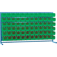 Louvered Rack with Bins, 72 Bins, 72" W x 15" D x 40" H GTA Hardware Inc