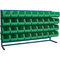 Louvered Rack with Bins, 36 Bins, 72" W x 15" D x 40" H GTA Hardware Inc