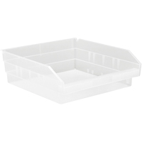 Bacs de rangement pour tablettes, 11-1/8" la x 4" H x 11-5/8" p, Transparent, Capacit&eacute; 30 lb GTA Hardware Inc