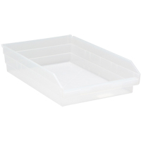 Bacs de rangement pour tablettes, 11-1/8" la x 4" H x 17-7/8" p, Transparent, Capacit&eacute; 40 lb GTA Hardware Inc