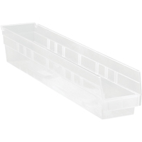 Bacs de rangement pour tablettes, 4-1/8" la x 4" H x 23-5/8" p, Transparent, Capacit&eacute; 50 lb GTA Hardware Inc