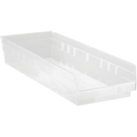 Bacs de rangement pour tablettes, 8-3/8" la x 4" H x 23-5/8" p, Transparent, Capacit&eacute; 50 lb GTA Hardware Inc