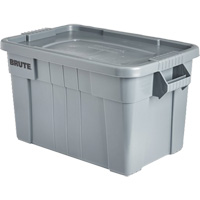 Bac de stockage Brute avec couvercle, 27,88” p x 17,38” la x 15,13” h, Capacit&eacute; 160 lb, Gris GTA Hardware Inc