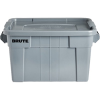 Bac de stockage Brute avec couvercle, 27,88” p x 17,38” la x 15,13” h, Capacit&eacute; 160 lb, Gris GTA Hardware Inc