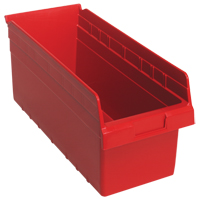 Bacs pour &eacute;tag&egrave;re Store-Max, 8-3/8" la x 8" H x 17-7/8" p, Rouge, Capacit&eacute; 56 lb GTA Hardware Inc