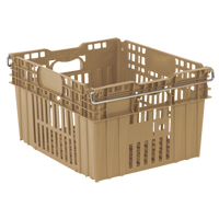 Agricultural Plastic Stack-N-Nest Container, 20" x 24" x 13.4", Beige GTA Hardware Inc