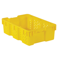 Agricultural Plastic Stack-N-Nest Container, 16" x 23.9" x 7.3", Yellow GTA Hardware Inc