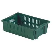Contenant en plastique empilable Stack-N-Nest pour l'agriculture, 13,1" x 19,7" x 5,6", Vert GTA Hardware Inc