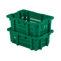 Food Handling Plastic Stack-N-Nest Container, 16" x 23.9" x 8.8", Green GTA Hardware Inc